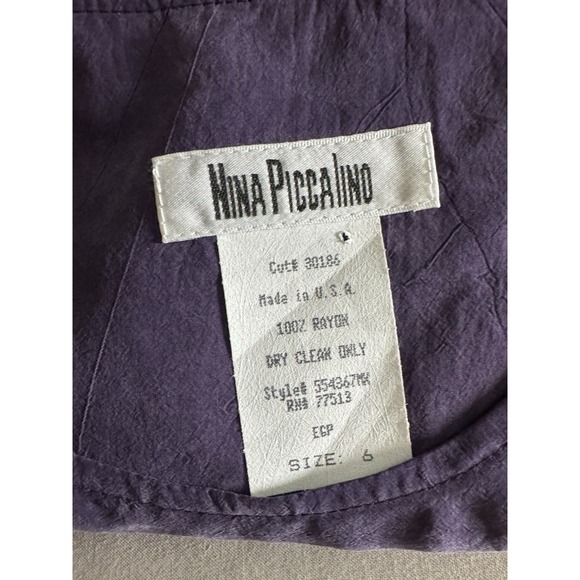 Womens Purple Faux Suede‎ Maxi Dress Jacket Set Size 6 Evening Church Modest Vtg - Picture 8 of 12